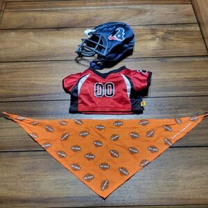 BAB Build A Bear "Boy" Clothes: Hou Tex Helmet, Football Jersey & Harley D Scarf